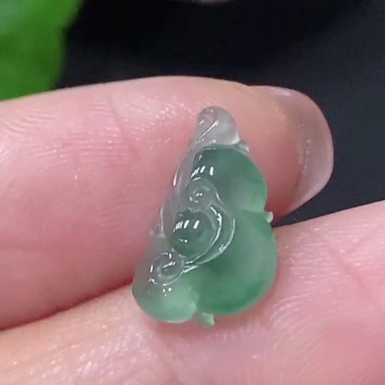 F34076118 Jadeite inlaid ornament Ruyi, total weight approx. 0.65g