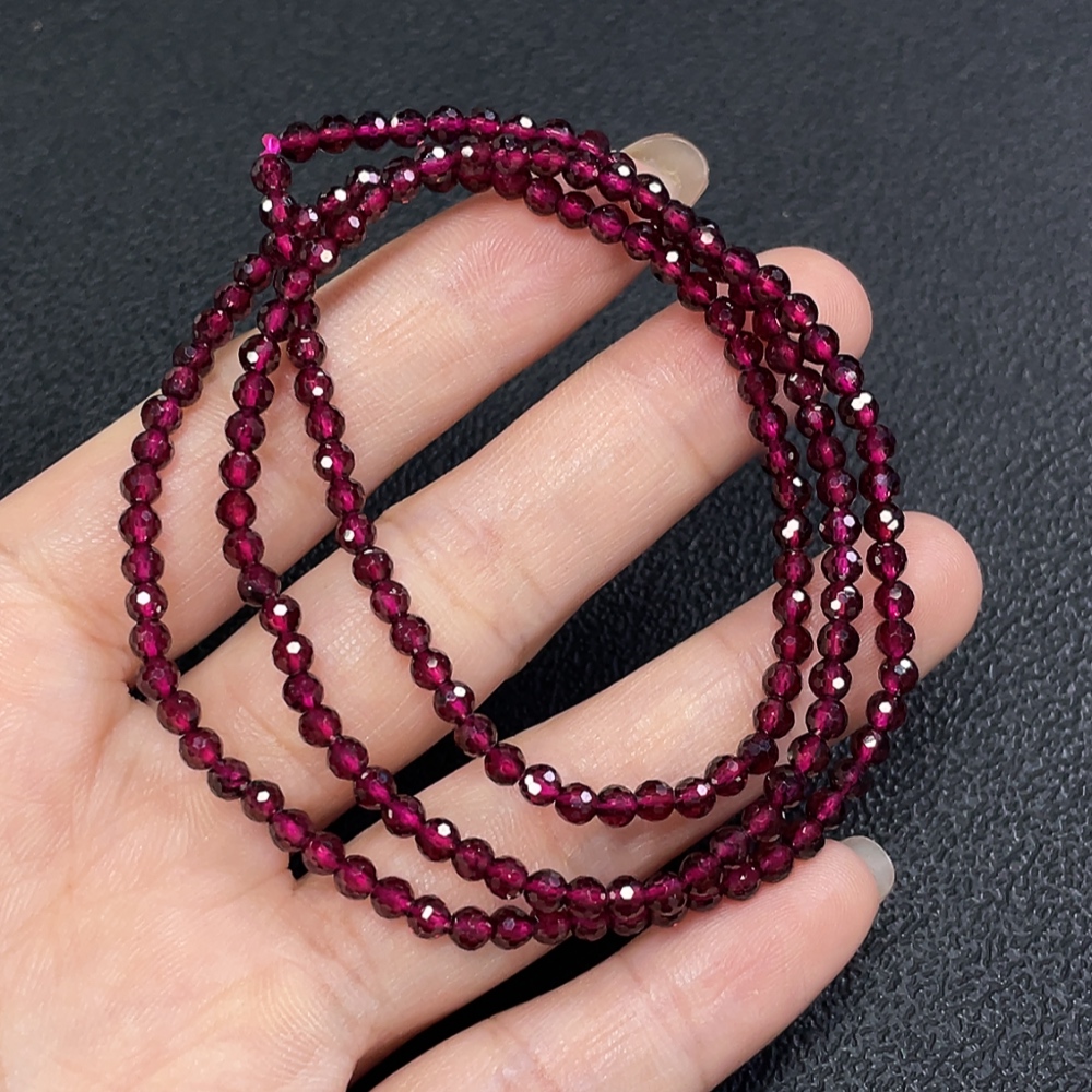 C29339322 Garnet Beaded Necklace Total Weight Approx.11.82g Size About 3.1mm