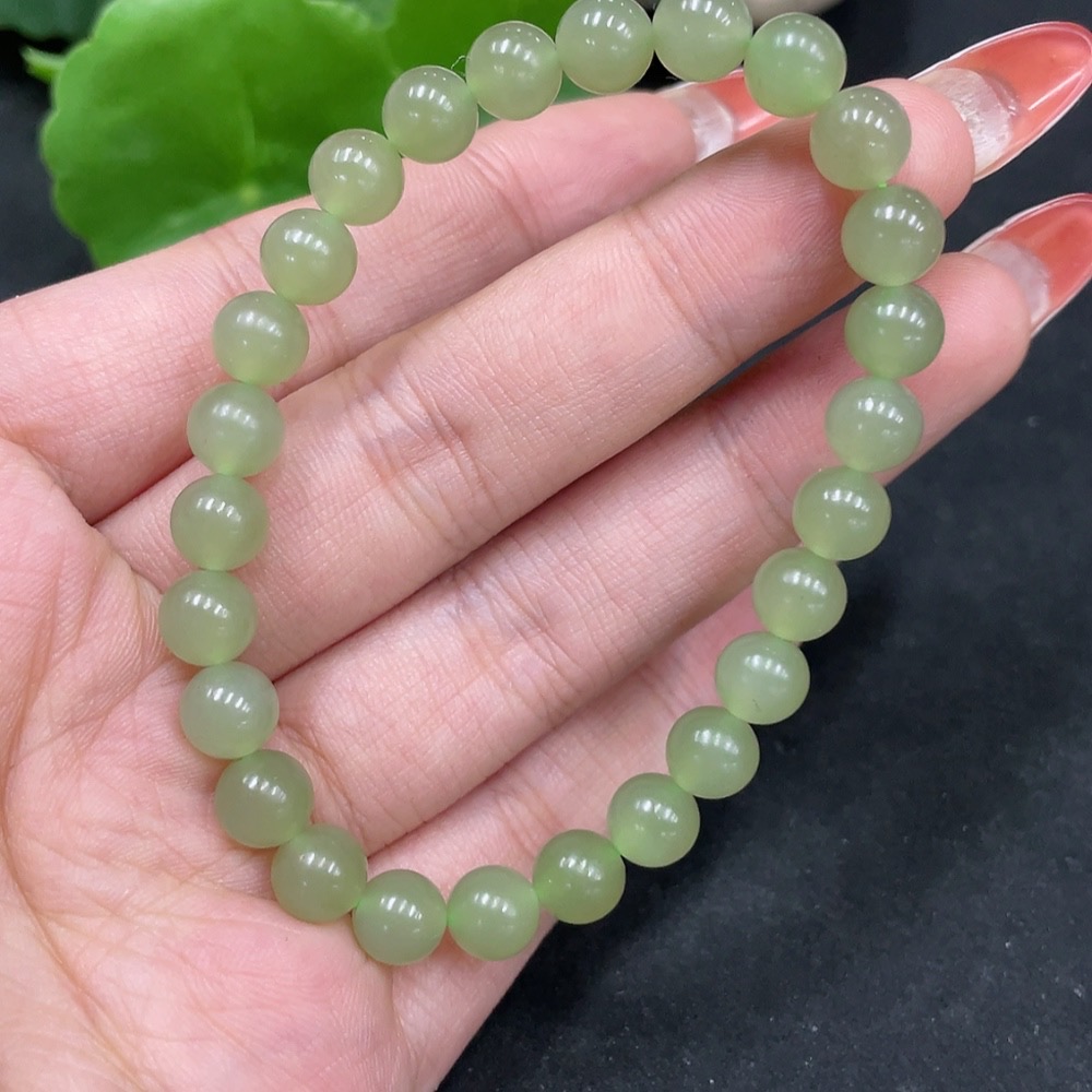 H35084652 Hetian Jade Bracelet, approx. 6.5mm, total weight approx. 13.1g