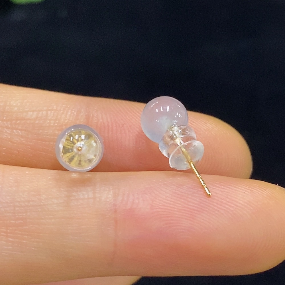 F34044465 Jadeite Earrings 18k Total Weight Approx. 0.99g (Excluding Ear Cap Weight)