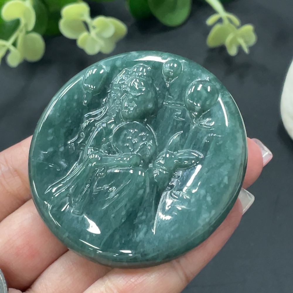 F13512793 Jadeite Lady Painting Pendant