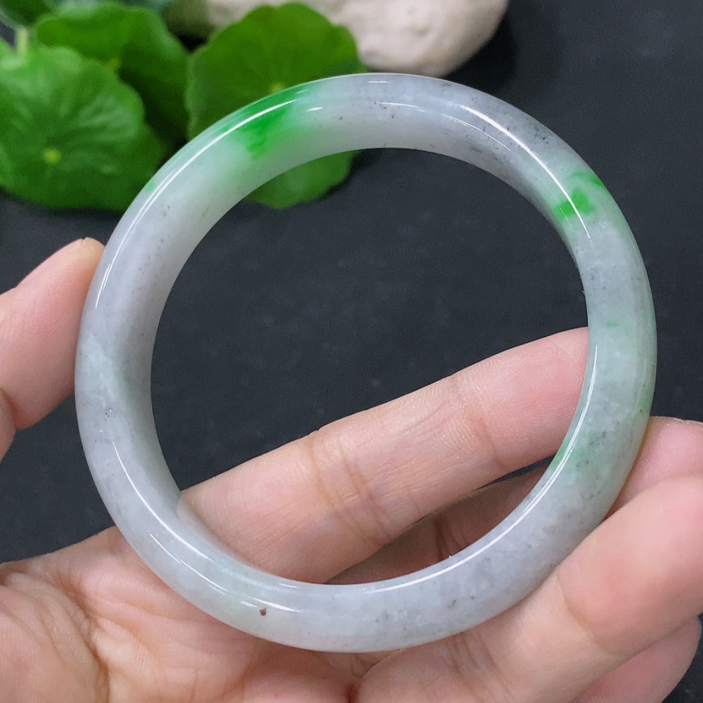F33849760 Jadeite Round Bangle Size 55mm Total Weight Approximately 46.56g