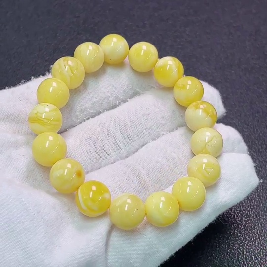 C33923638 Amber Beeswax Bracelet Total Weight Approx.12.78g Size 10.8mm