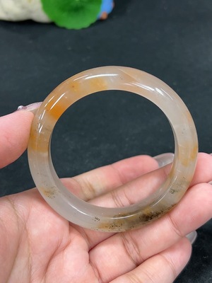 H41939287 非洲翠(独龙玉)正圈手镯 圈口52.7 货品总重约45.9g