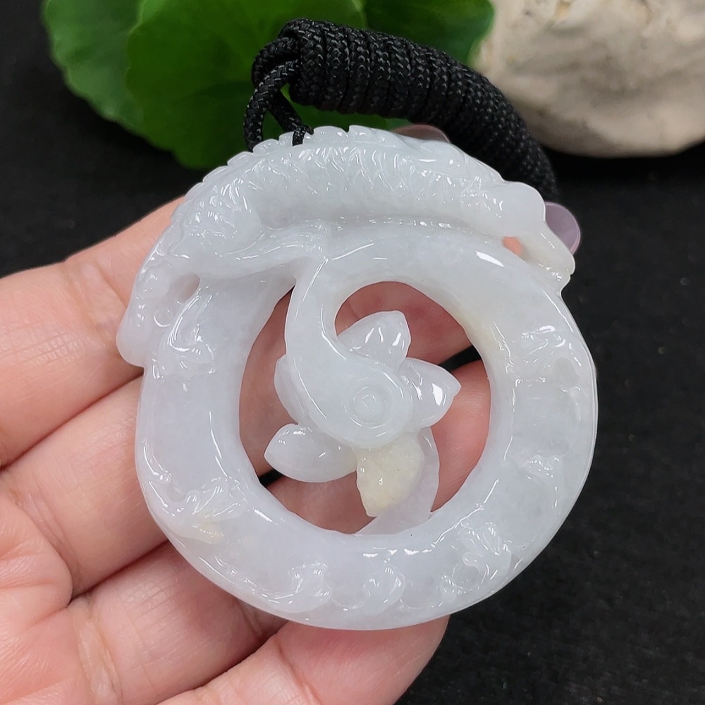 F34966148 Jadeite Pendant Total Weight Approx. 38.8g (including rope weight)