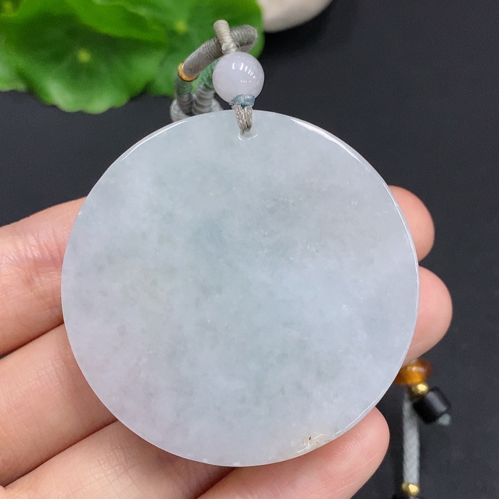 F31646318 JadeitePanda Holding Bamboo Pendant