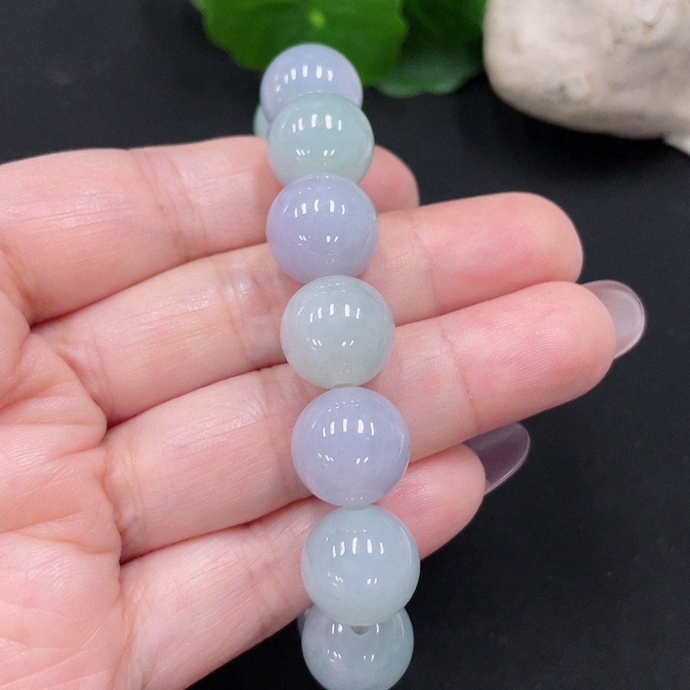 F34967189 Jadeite Bracelet, Approx. 12.8mm Beads, Total Weight Approx. 51.4g