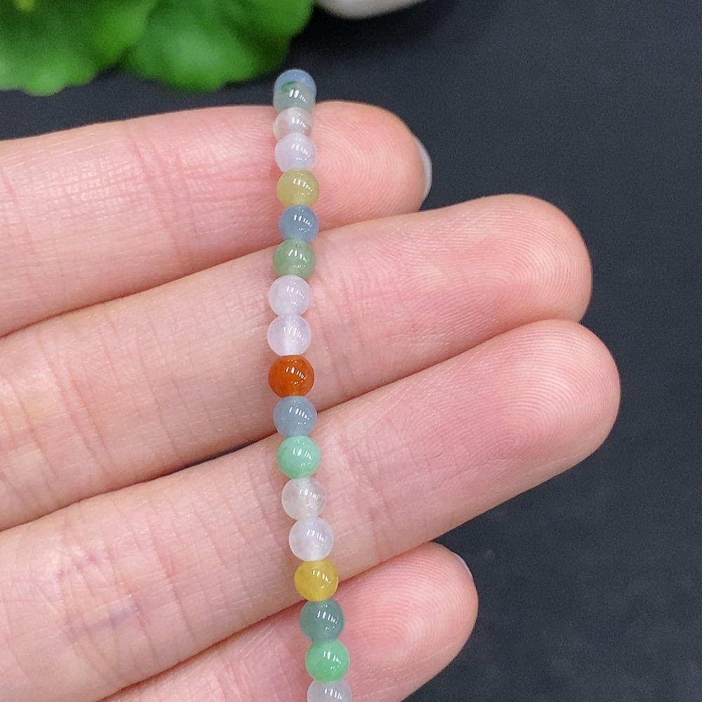 F32807705 Jadeite Beads Bracelet Total Weight Approx. 3.7g Size Approx. 3.6mm