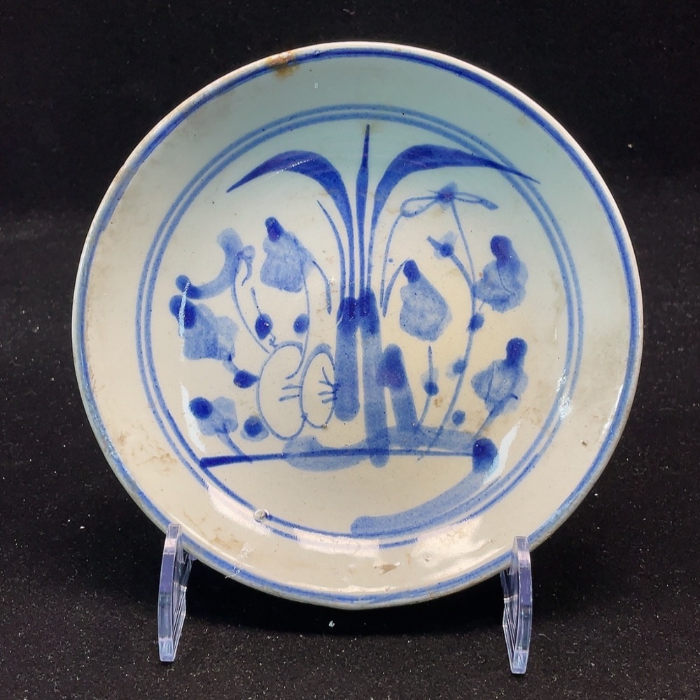 W30474765 Porcelain, Mint Condition, Small Kiln Blue and White Plate (Subject to Actual Item)