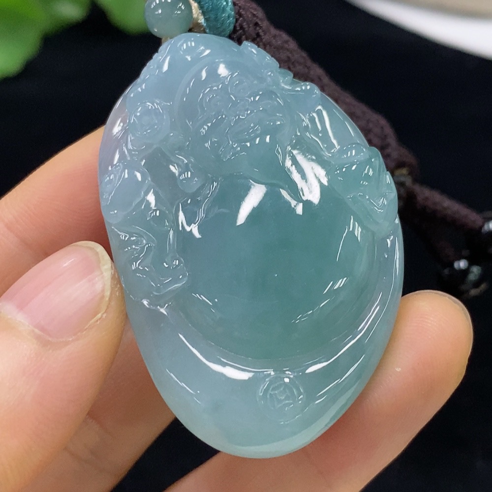 F31599831 Jadeite God of Wealth Pendant