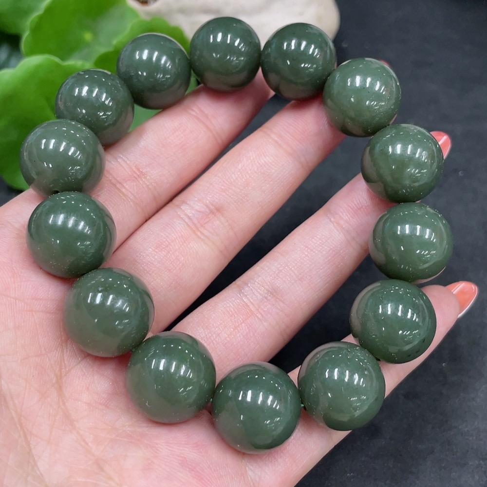 H34979716 Hetian Jade Bracelet, Approx. 15.6mm, Total Weight Approx. 87.3g