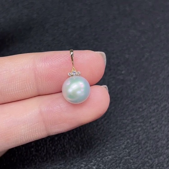 C34950227 18K Seawater Pearl Pendant, Color Origin Undetermined, Total Weight Approx. 1.23g, Size Around 8.5mm