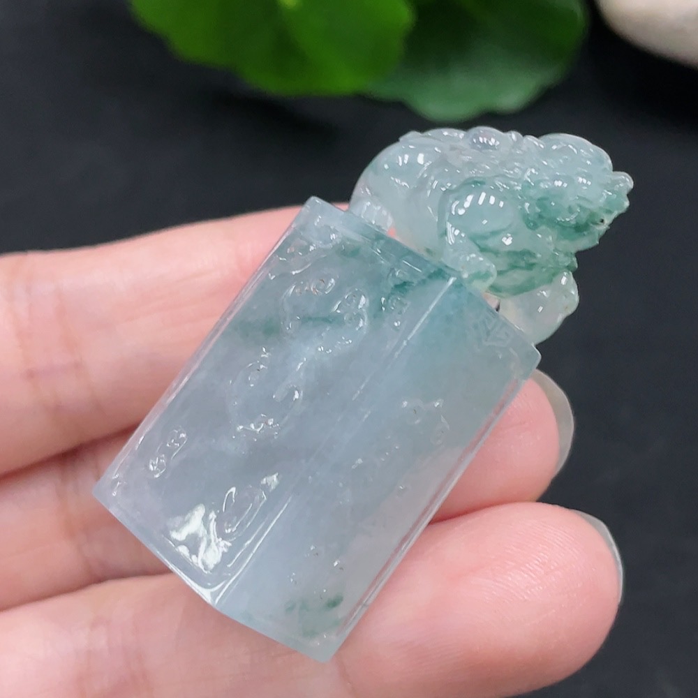 F31627100 Jadeite Pi Xiu Seal Total Weight about 27g