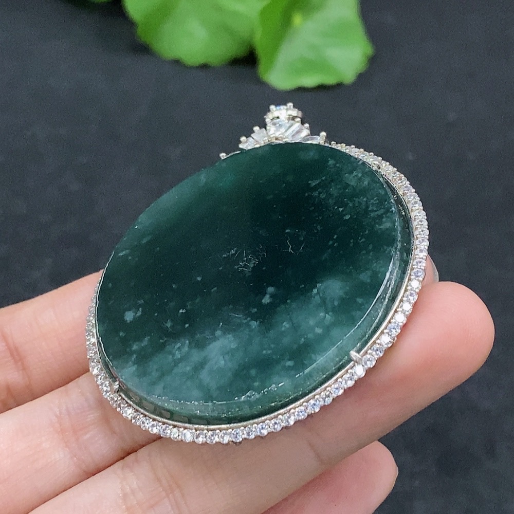 F32753470 Jadeite Plain Pendant Inlaid Pendant Non-Gold Inlaid Total Weight About 33.75g