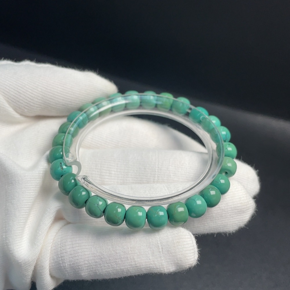 C30566442 Turquoise Bracelet, Approx. 7.3mm, Total Weight Approx. 14.69g