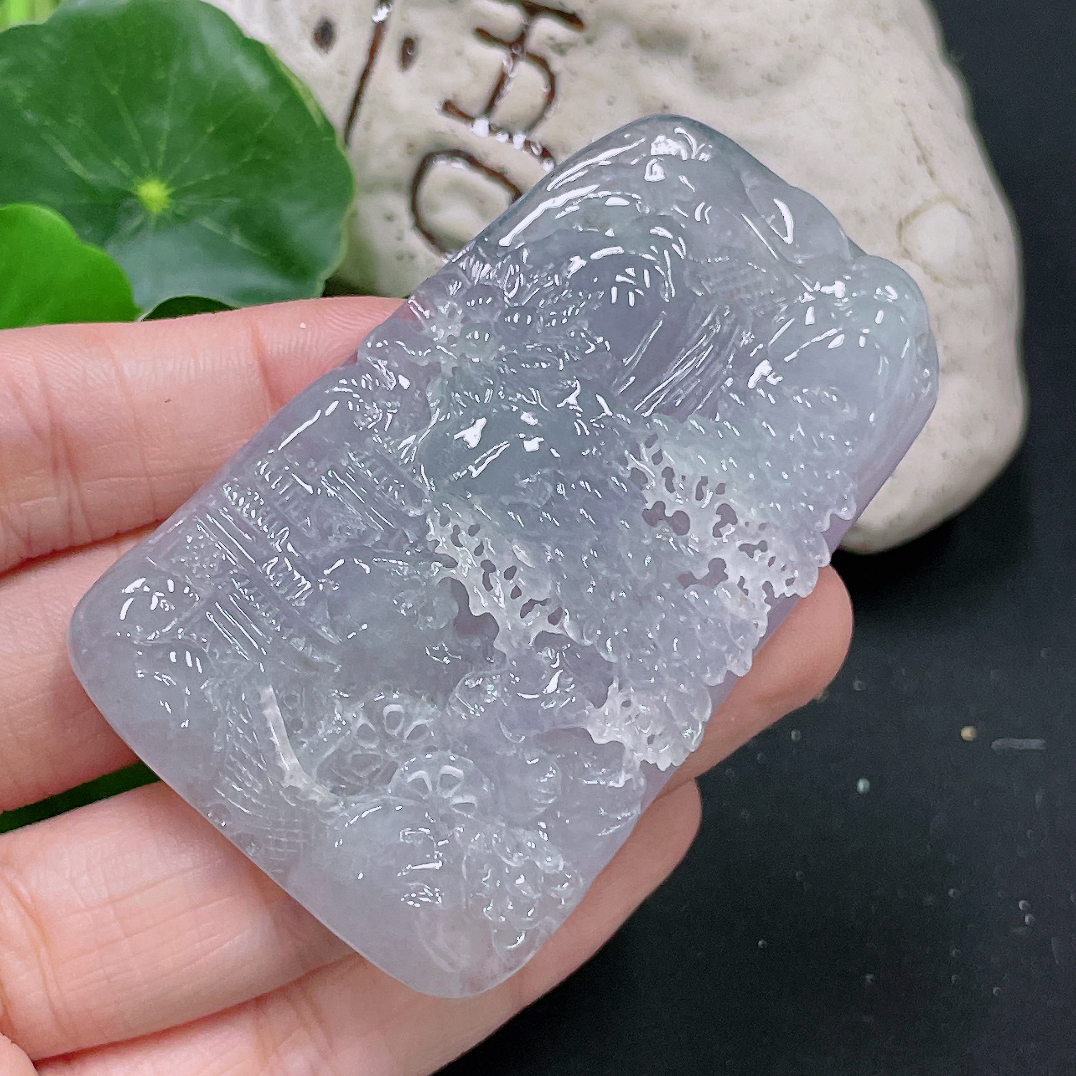 F33893454 Jadeite Pendant Landscape Plaque Total Weight Approx. 54.84g