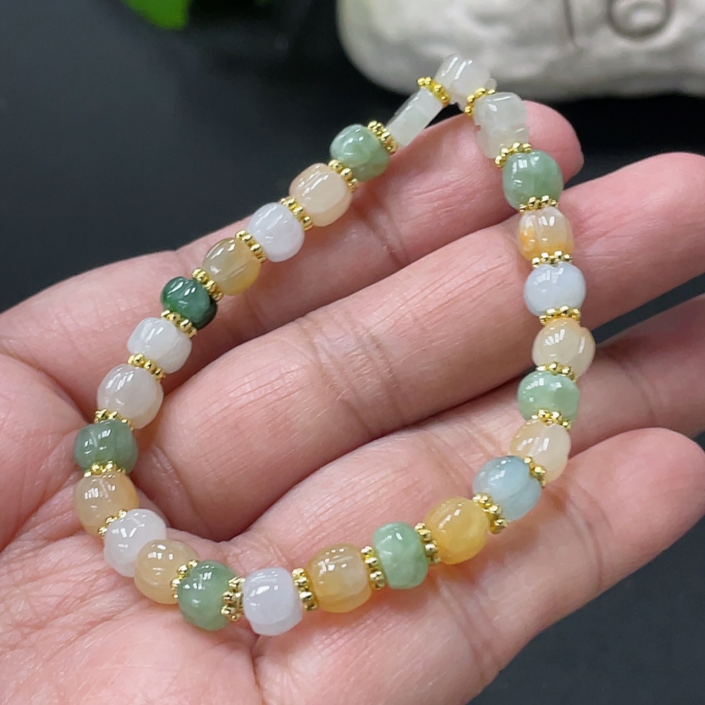 F35080949 Jadeite Beads 5.7mm Approx. Total Weight 9.96g Non-Gold Accessories