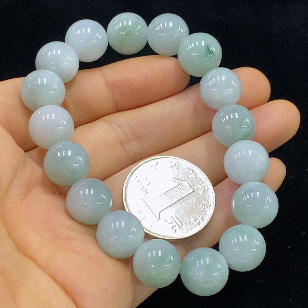 F34025373 Jadeite Bracelet Total Weight Approx. 50.13g Size About 12mm