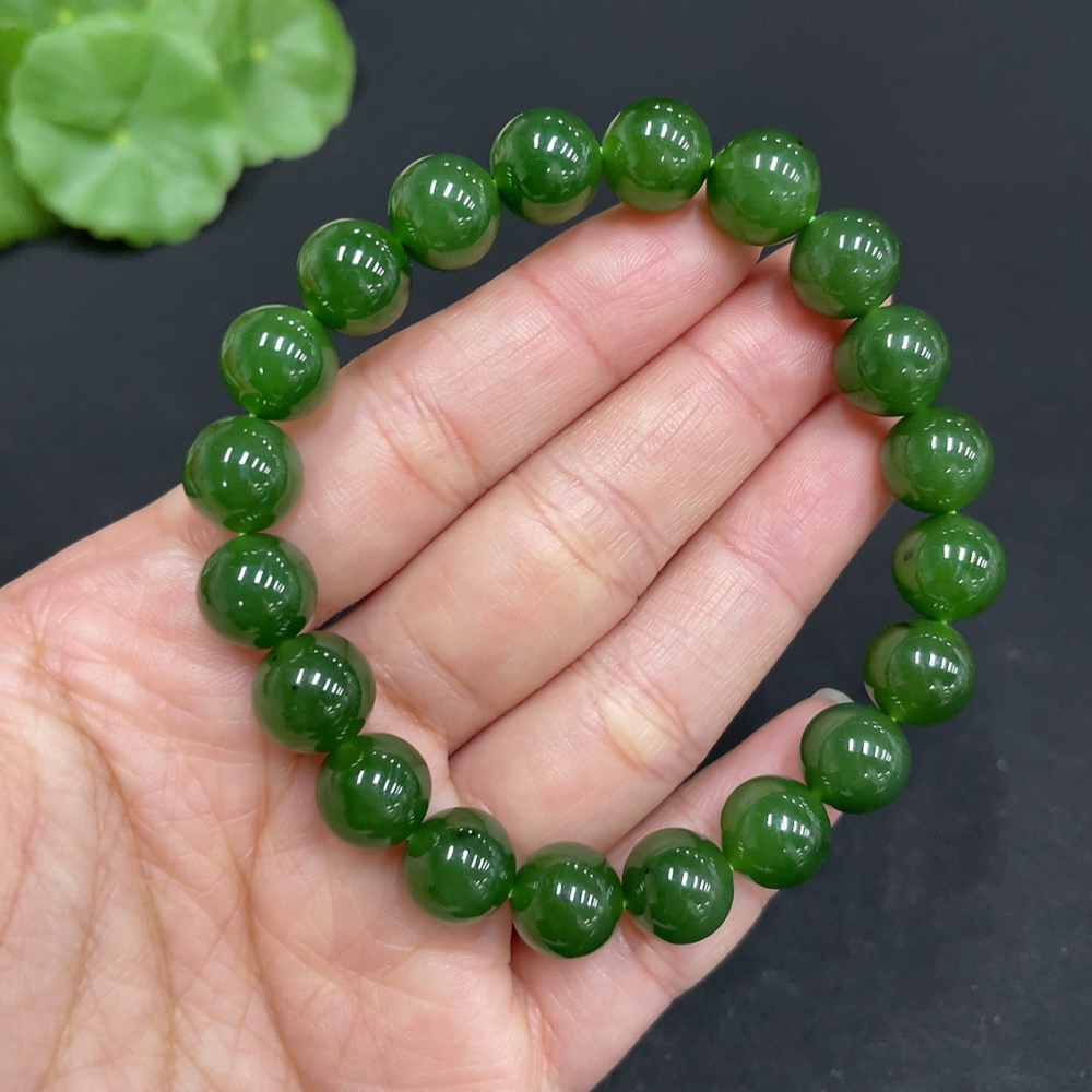 H35102727 Hetian Jade Bracelet, Approx. 9.7mm, Total Weight Approx. 27.7g