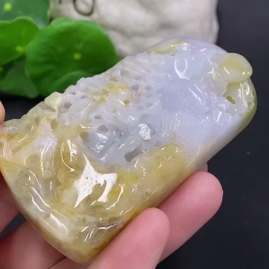 F32824536 Jadeite Landscape Pendant Total Weight Approximately 104.4g (Color Origin Undetermined) (Containing Other Mineral Components)