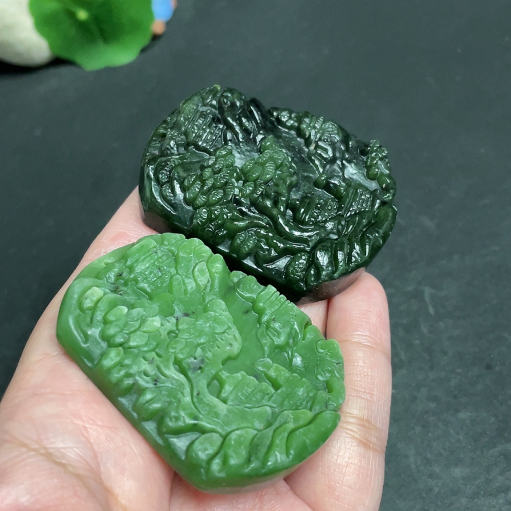 H30524679 Hetian Jade Pendant Landscape Total Weight Approx. 107.7g