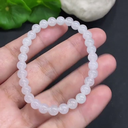 F35127375 Jadeite Bead Necklace Approximately 5.8mm Total Weight About 9.9g