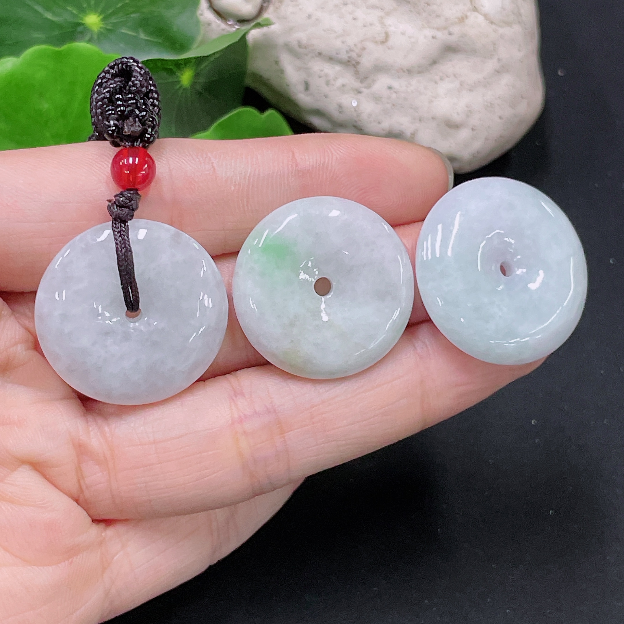 F33892984 Jadeite Peace Pendant with Non-Grade A Bead