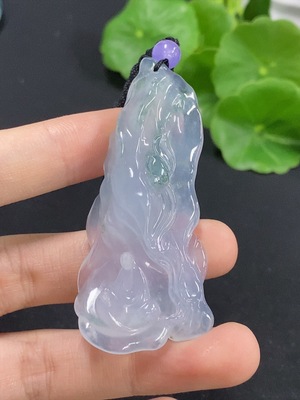 F46548346 翡翠悟道挂件 货品总重约27.13g
