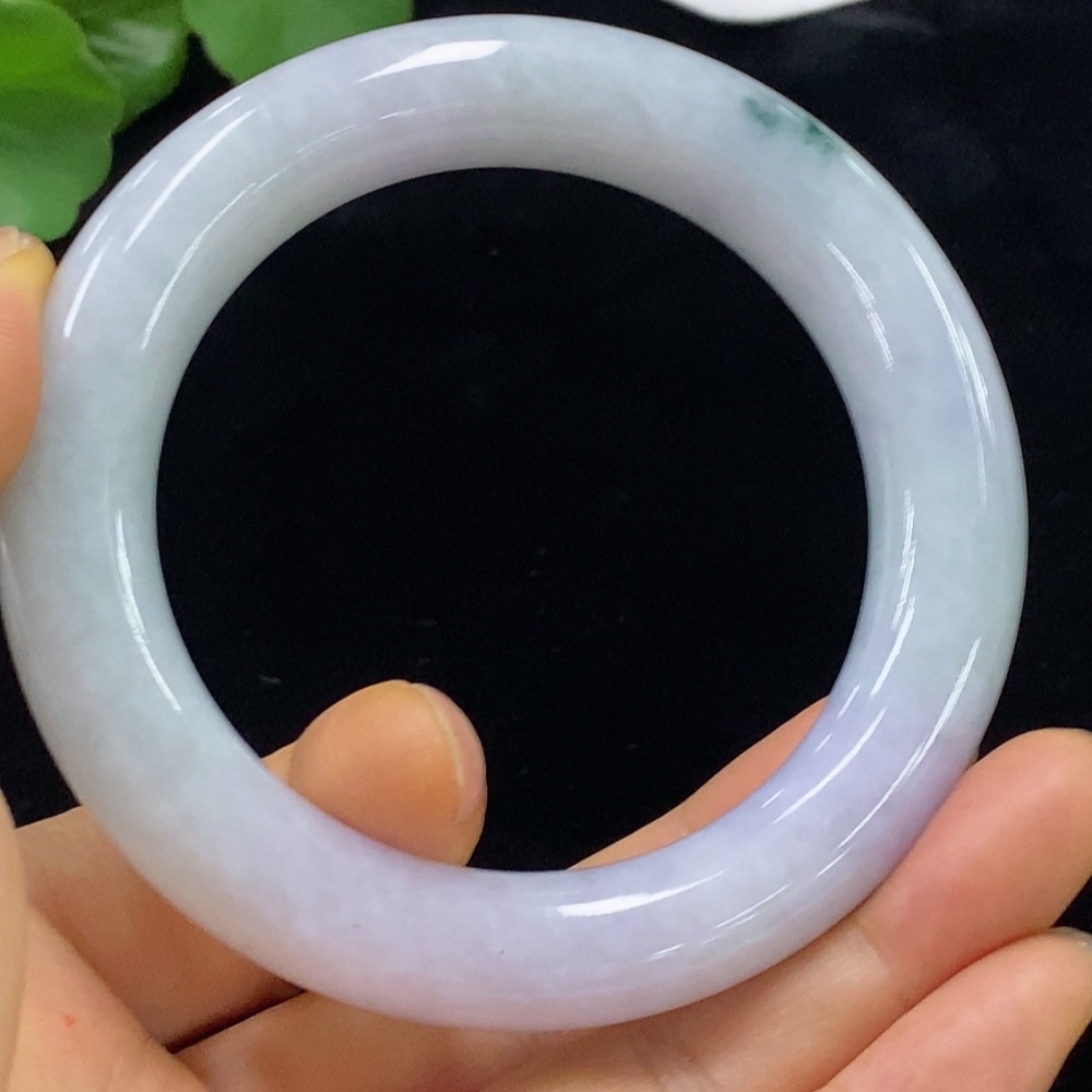 F34973933 Jadeite Round Bangle Size 56.7 Total Weight Approx. 85.58g with Color Polishing Powder