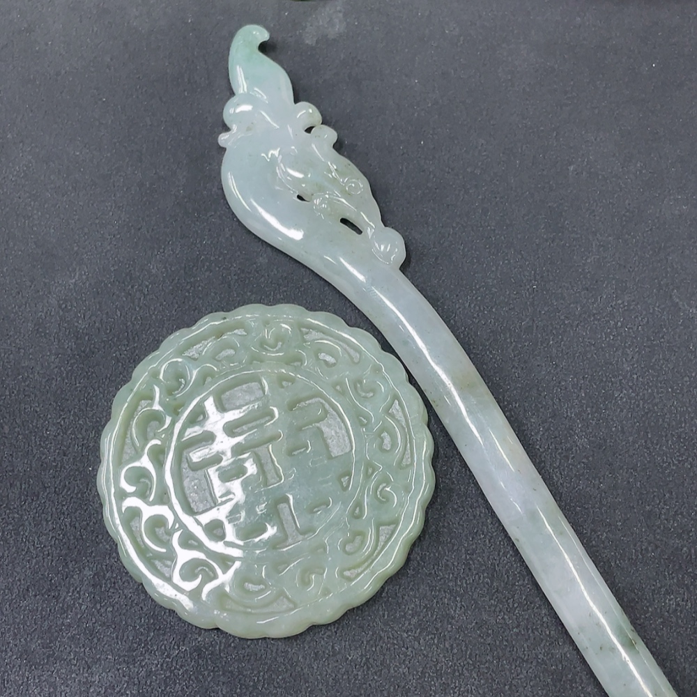 F19132049 Jadeite Pendants, 2 Pieces in One Lot