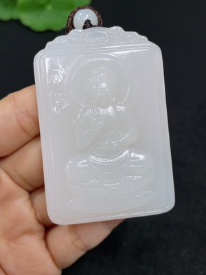 H46532077 和田玉挂件   阿弥陀佛   货品总重约（含绳）62.5g