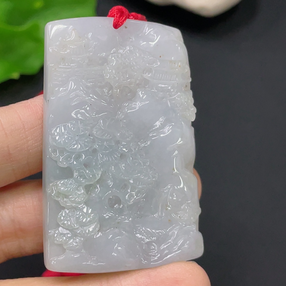 F31674134 Jadeite Pendant Landscape with Cord Total Weight Approx. 37.4g