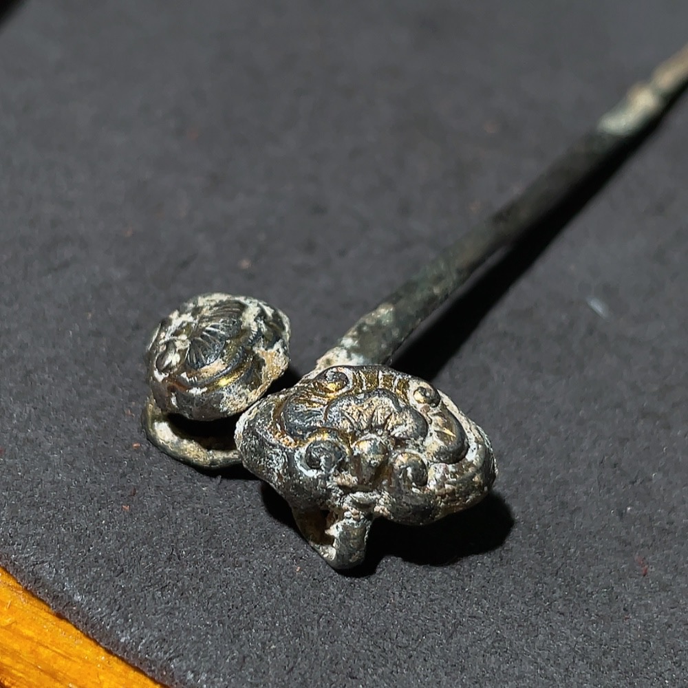 W33937458 Qing Dynasty Gilt Silver Hairpin, Approximately 4.6g, Miscellaneous