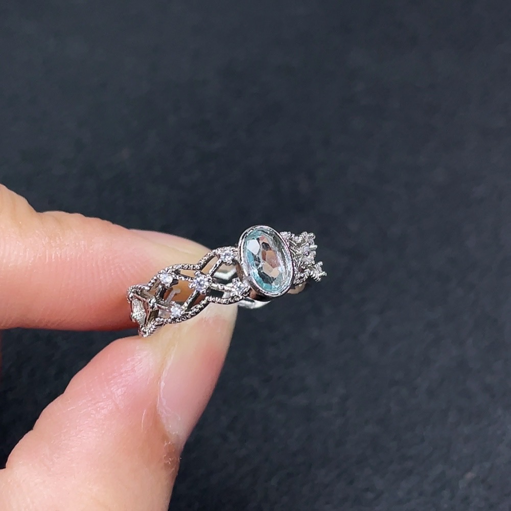 C34007343 Topaz Ring, Non-Gold, Adjustable, Total Weight Approx. 1.66g, Stone Size Approx. 6*4mm