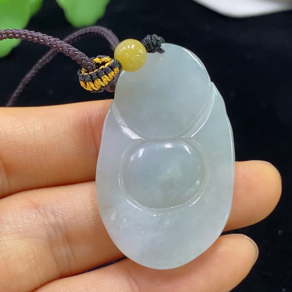 F35136131 Jadeite Buddha Pendant Total Weight Approx. 11.68g (Including Rope Weight)