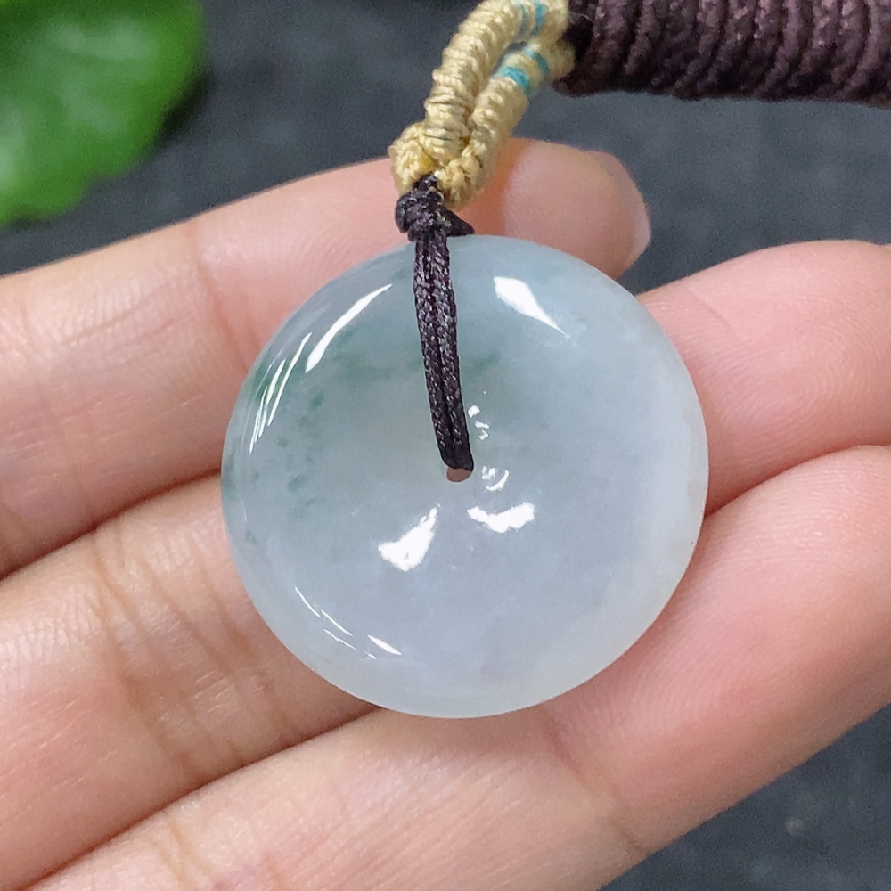 F34997828 Jadeite Pendant Peace Ring Total Weight Approx. 8g with Rope
