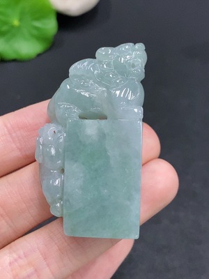 F30457039 Jadeite Pi Xiu Seal, Total Weight Approx. 37g