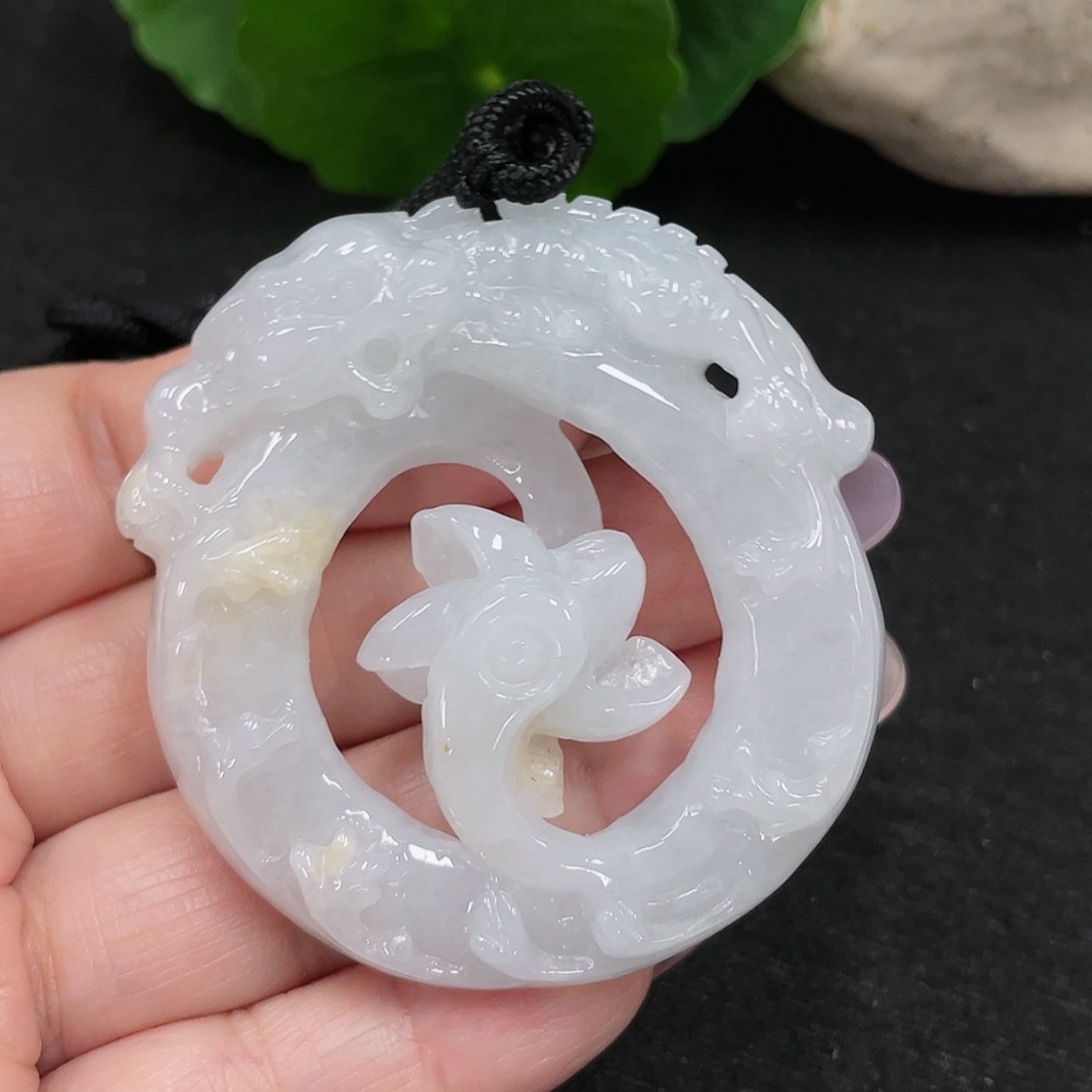 F34966148 Jadeite Pendant Total Weight Approx. 38.8g (including rope weight)