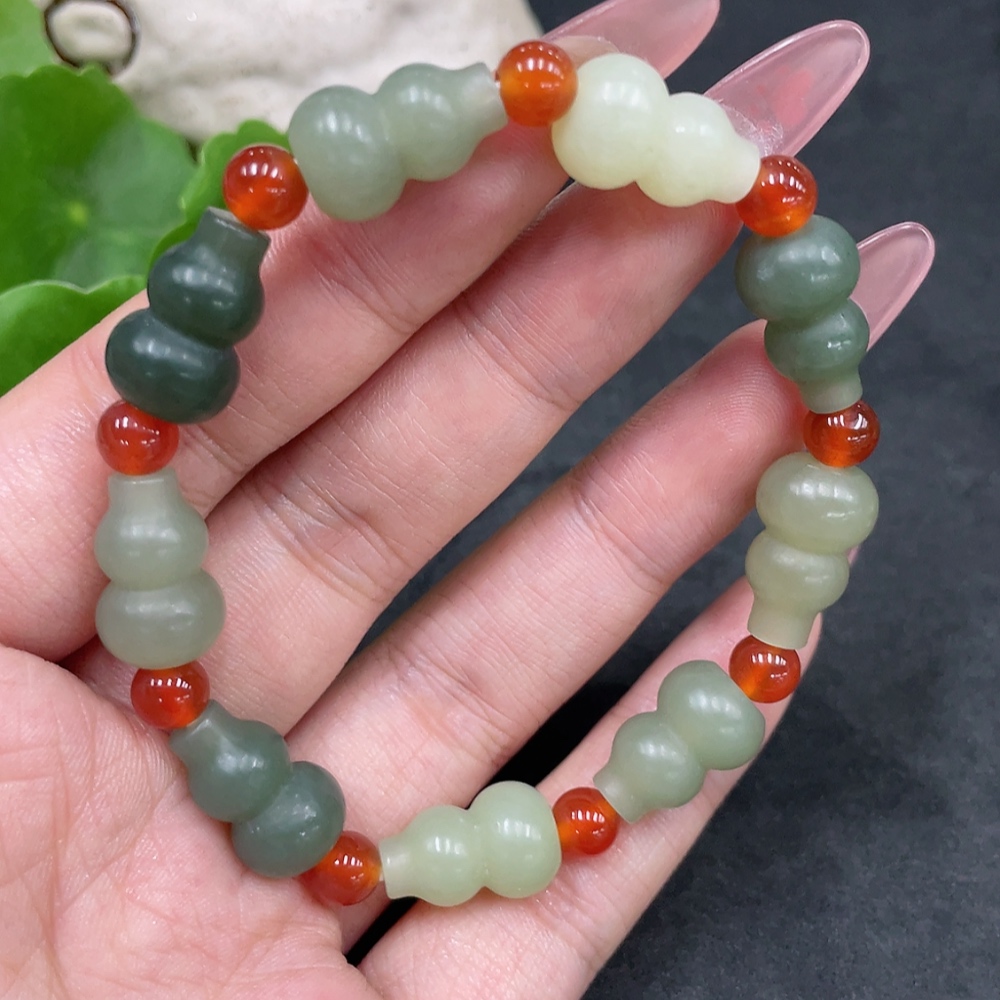 H33925393 Hetian Jade Gourd Bracelet