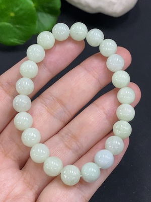 F35157100 Jadeite Bead Necklace Approximately 7.8mm Bead Size Total Weight About 19.7g