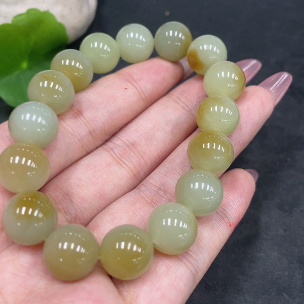 H33924683 Hetian Jade Bracelet Approx.11.7mm Total Weight Approx.42.1g