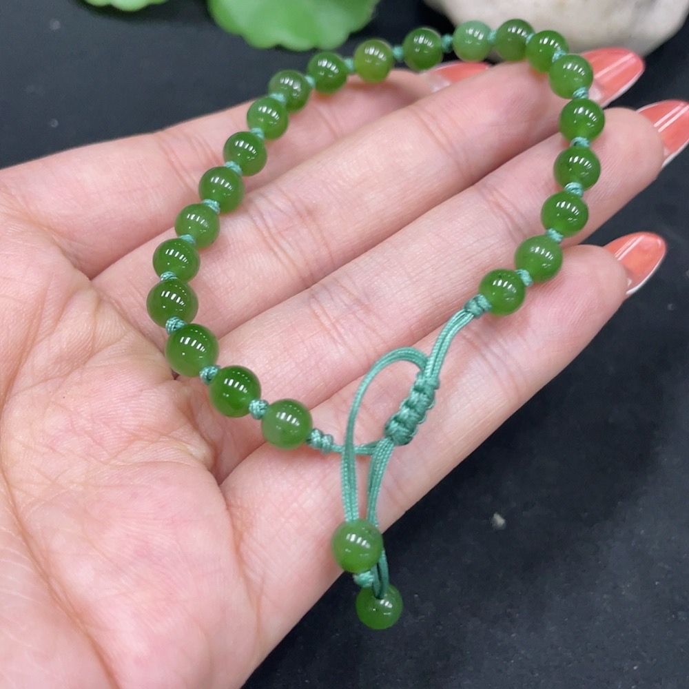H35084192 Hetian Jade Jasper Bracelet Approx. 5.4mm Total Weight Approx. 7g