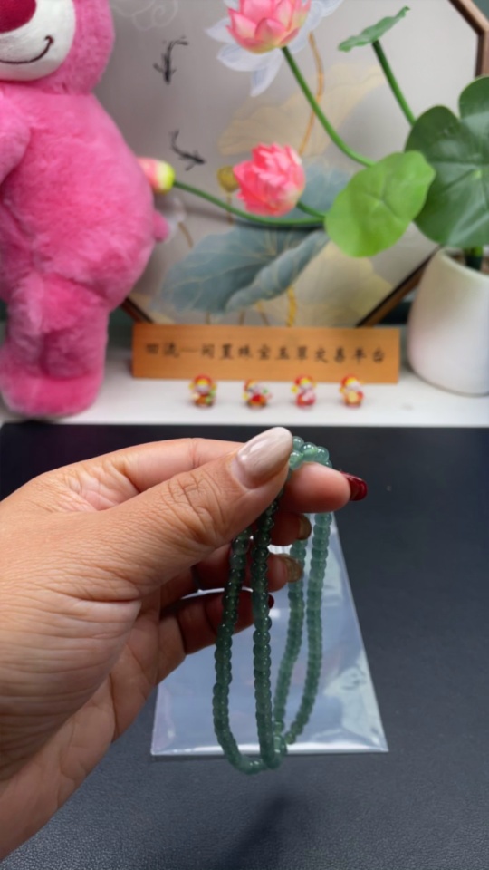 F25928483 Jadeite Bead Necklace Approx. 5.5mm Non-gold Inlaid Total Weight Approx. 32.04g