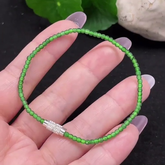 F34965543 Jadeite Bracelet Bead Size 2.2mm Approx. Total Weight 2.3g Non-gold Inlaid