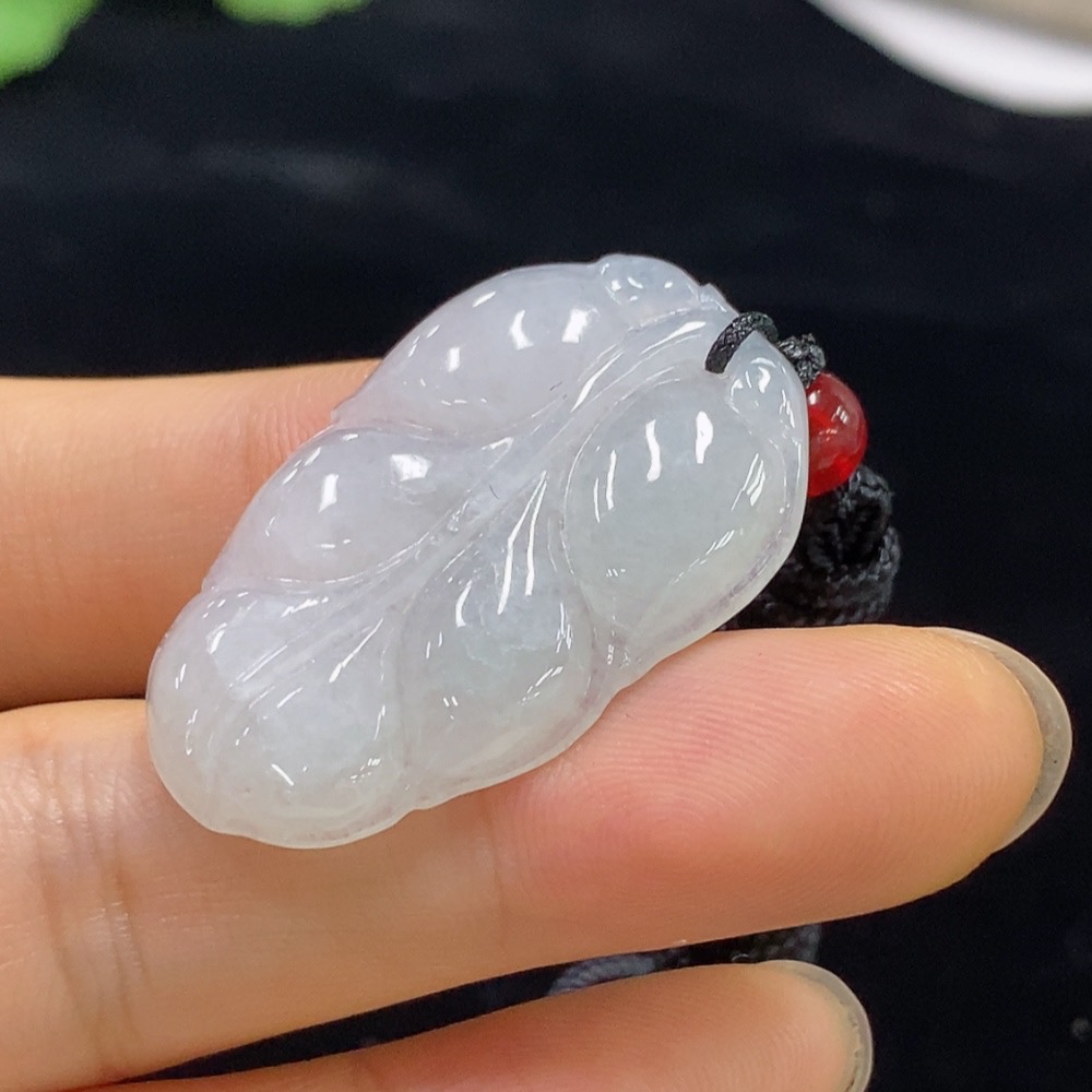 F32707453 Jadeite Leaf Pendant Total Weight Approx. 7.62g (including rope weight)