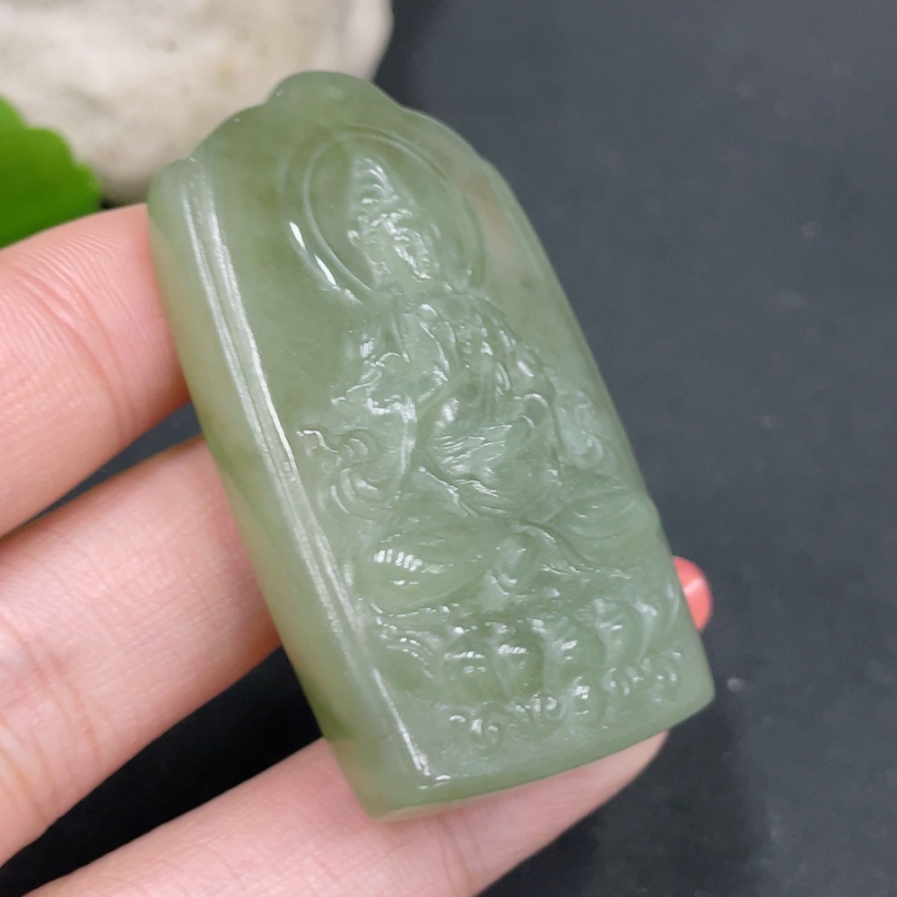H35083923 Hetian Jade Pendant Guanyin Total Weight Approx. 37.8g