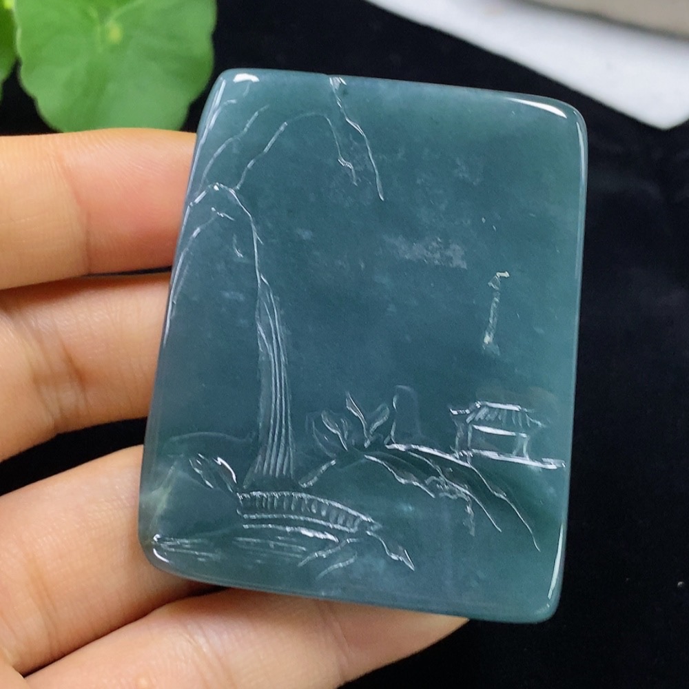 F34975201 Jadeite Landscape Pendant, Total Weight Approx. 58.5g