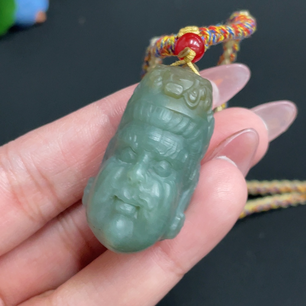 H26942739 Hetian Jade Pendant    Yellow Jambhala    Total Weight (with rope): approx. 28.7g