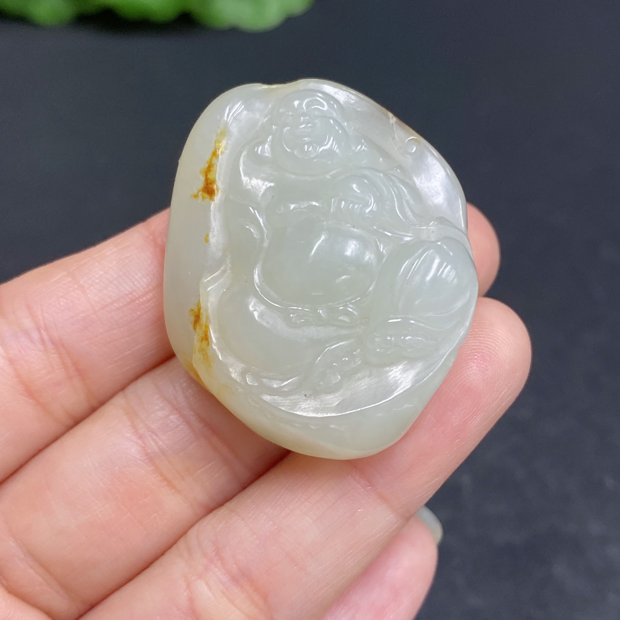 H33880223 Hetian Jade Pendant Buddha Total Weight Approx. 25.5g Undetermined Skin Color Origin
