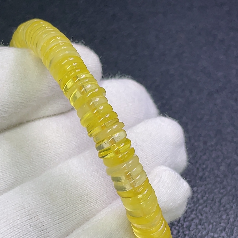 C30533784 Amber Beeswax Bracelet Total Weight Approx.8.27g Size 7.8mm